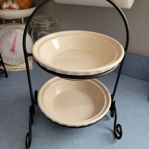 Longaberger two tier plate tray